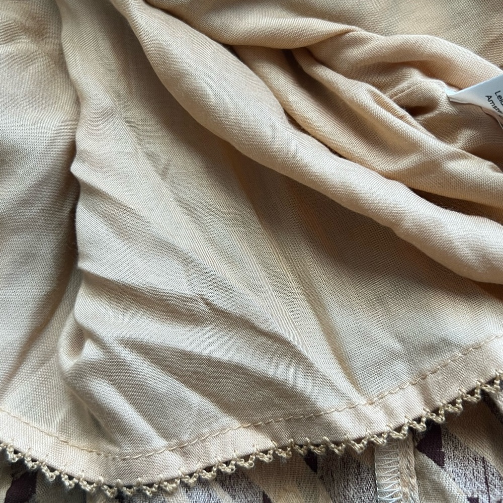 Anthropologie 100% Cotton Shell Blossom Maxi Dress - Modal Lined Sz S Brown NWT - Picture 9 of 12